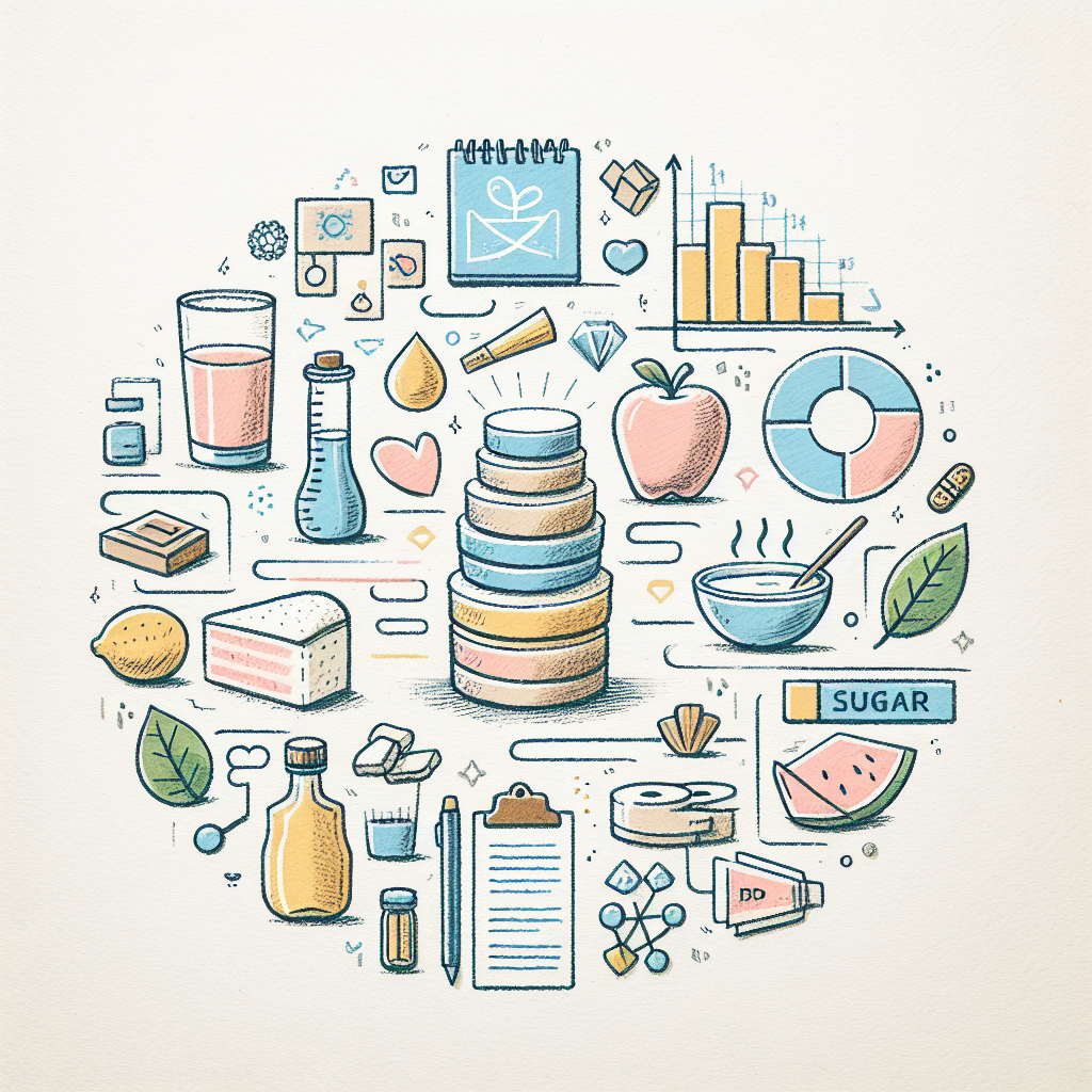 Pastelková ilustrace znázorňující téma: Diety