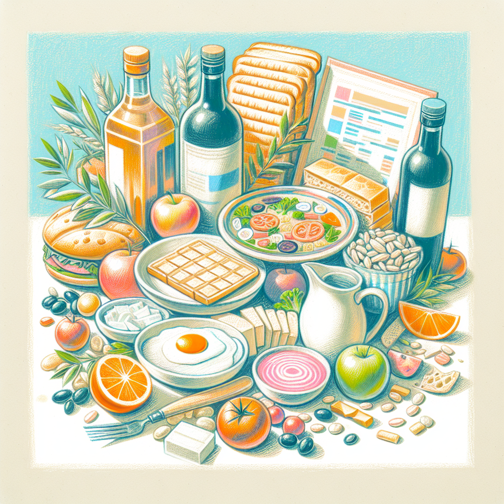 Pastelková ilustrace znázorňující téma: Diety a výživa