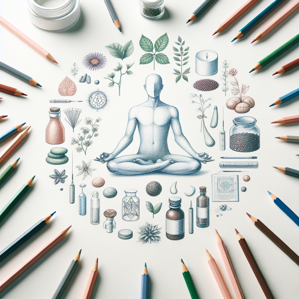 Pastelková ilustrace znázorňující téma: Alternativní medicína