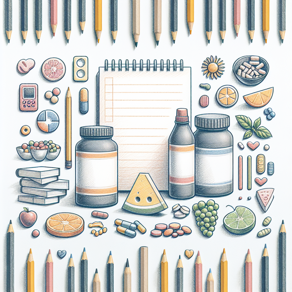 Pastelková ilustrace znázorňující téma: Doplňky stravy