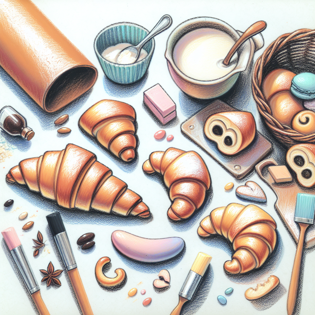 Pastelková ilustrace znázorňující téma: Tradiční pečivo