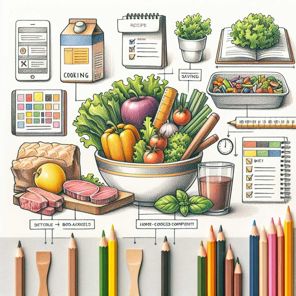 Pastelková ilustrace znázorňující téma: Vaření