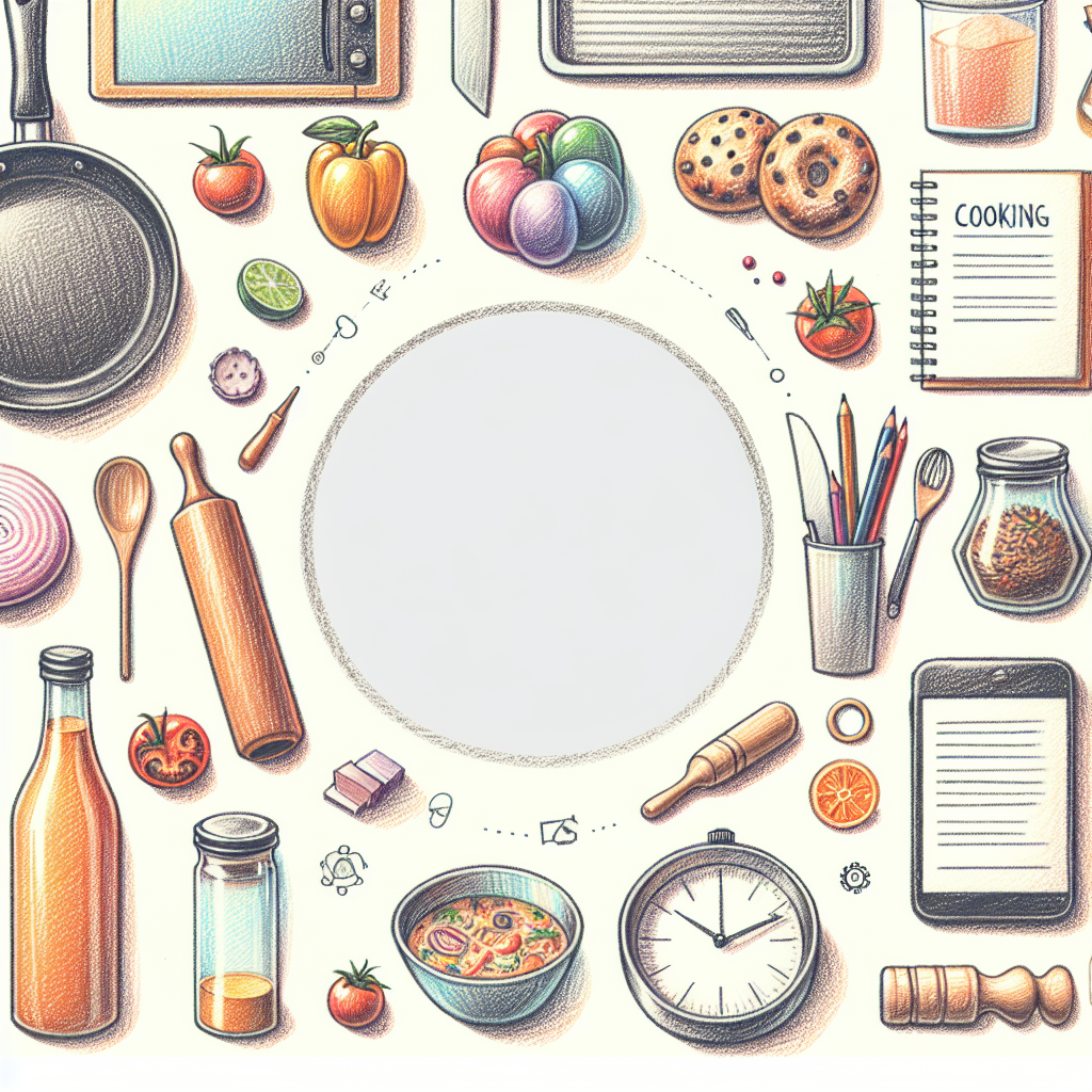 Pastelková ilustrace znázorňující téma: Vaření