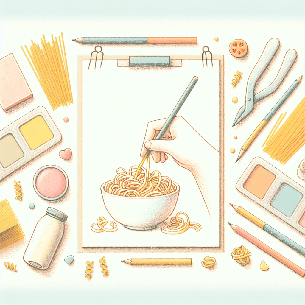 Pastelková ilustrace znázorňující téma: Recepty