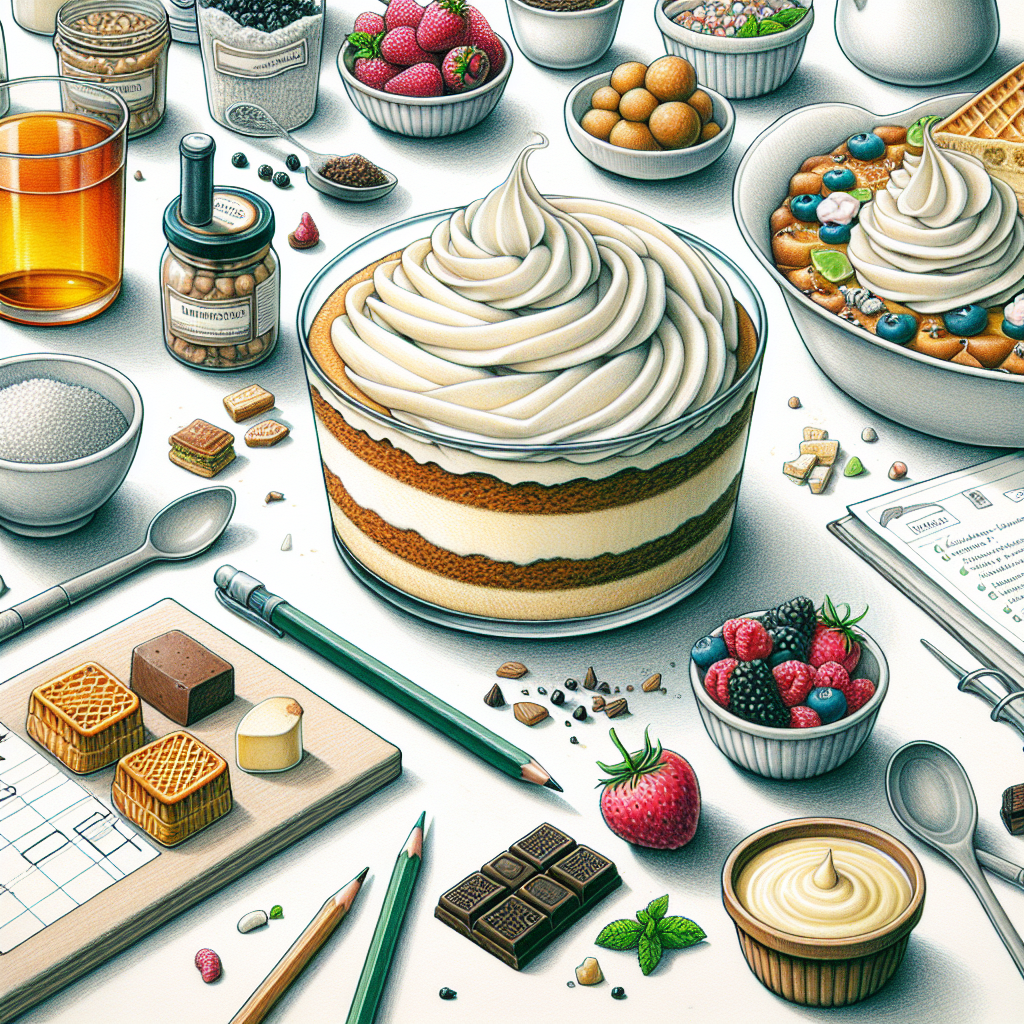 Pastelková ilustrace znázorňující téma: Dezerty