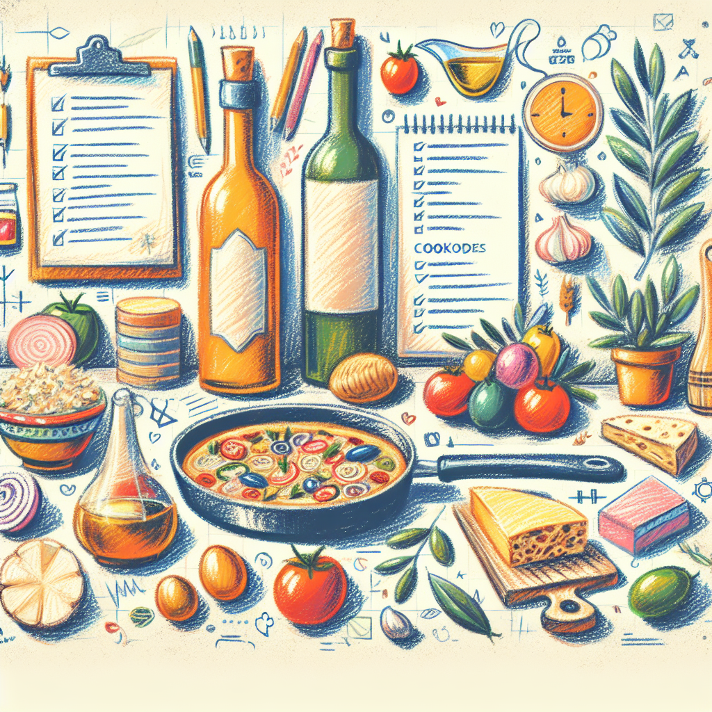 Pastelková ilustrace znázorňující téma: Řecká kuchyně