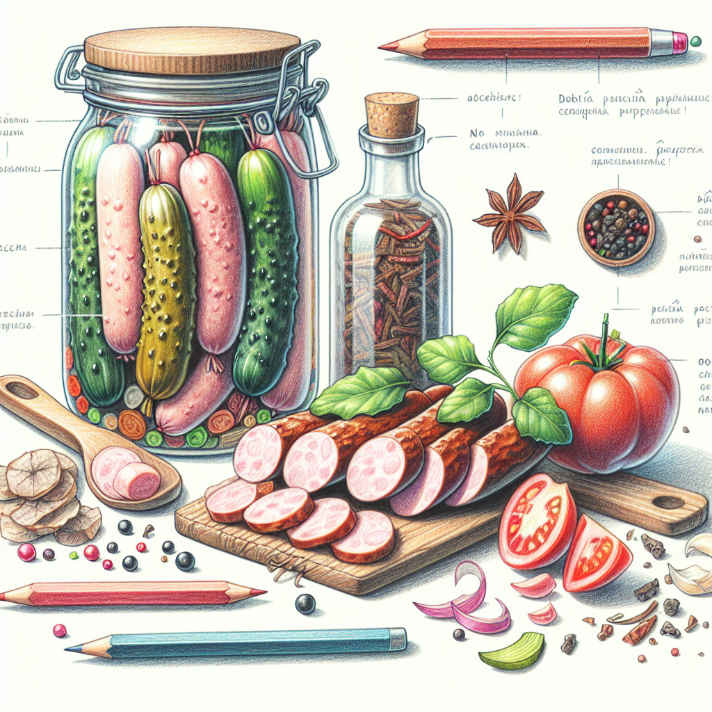 Pastelková ilustrace znázorňující téma: Česká kuchyně