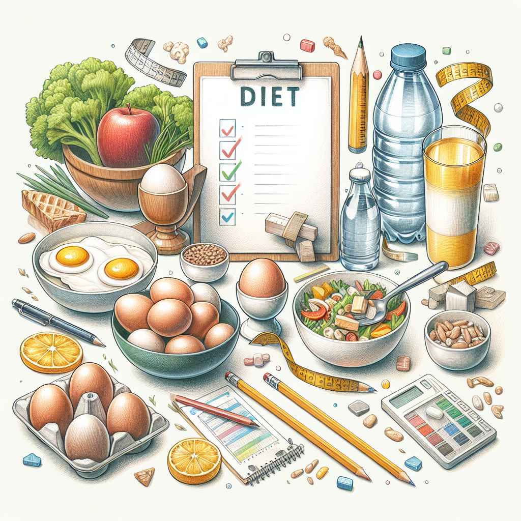 Pastelková ilustrace znázorňující téma: Diety