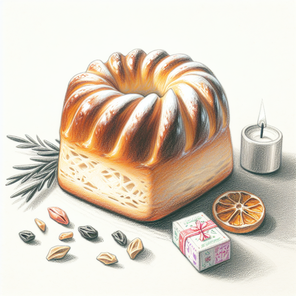 Pastelková ilustrace znázorňující téma: Tradiční vánoční pečivo