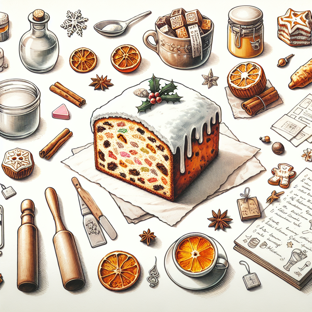 Pastelková ilustrace znázorňující téma: Vánoční recepty