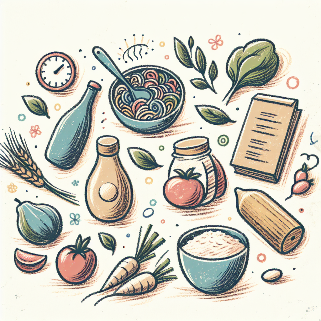 Pastelková ilustrace znázorňující téma: Vaření