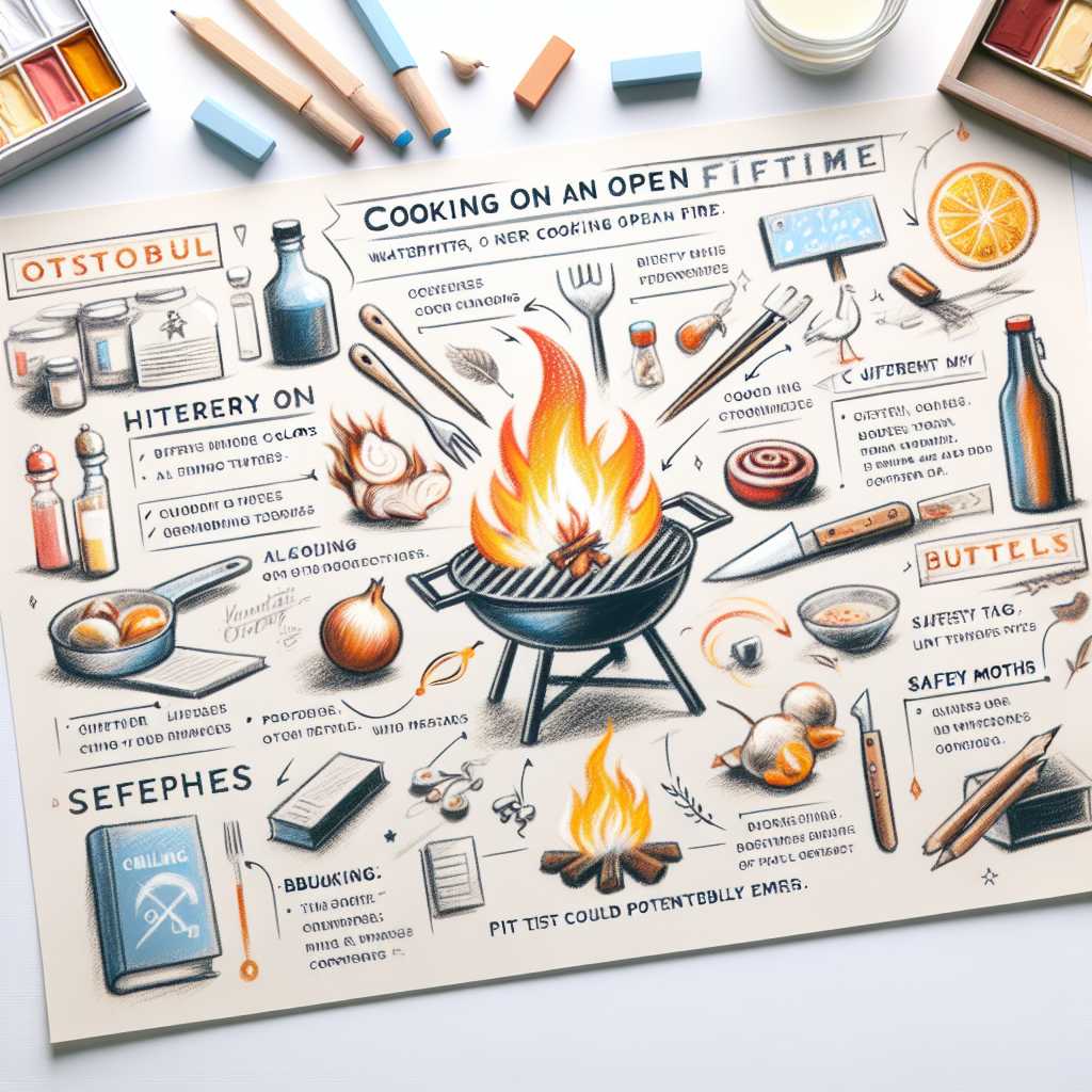 Pastelková ilustrace znázorňující téma: Vaření