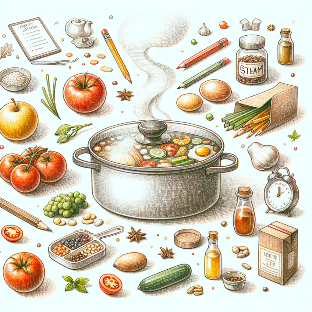 Pastelková ilustrace znázorňující téma: Vaření