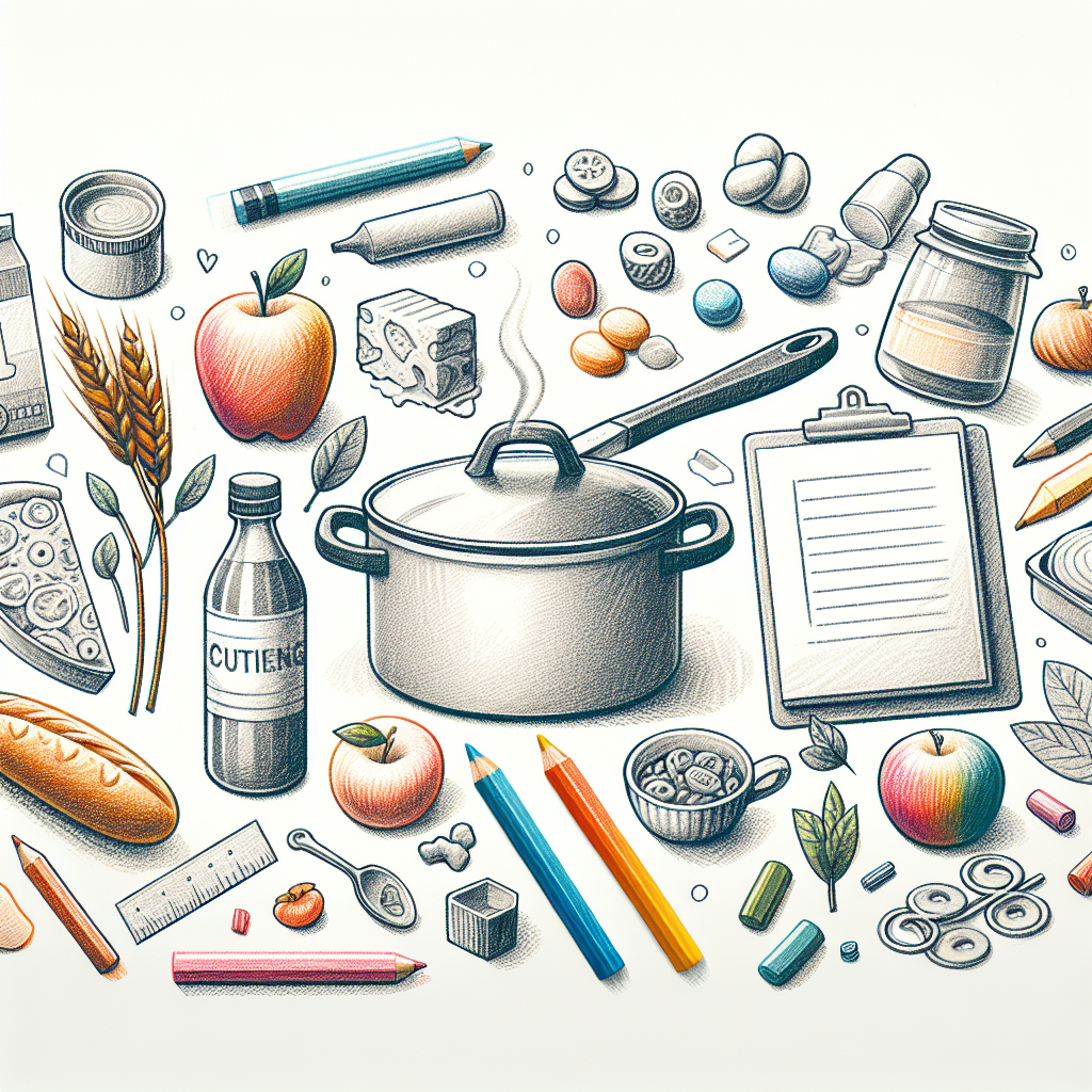 Pastelková ilustrace znázorňující téma: Vaření