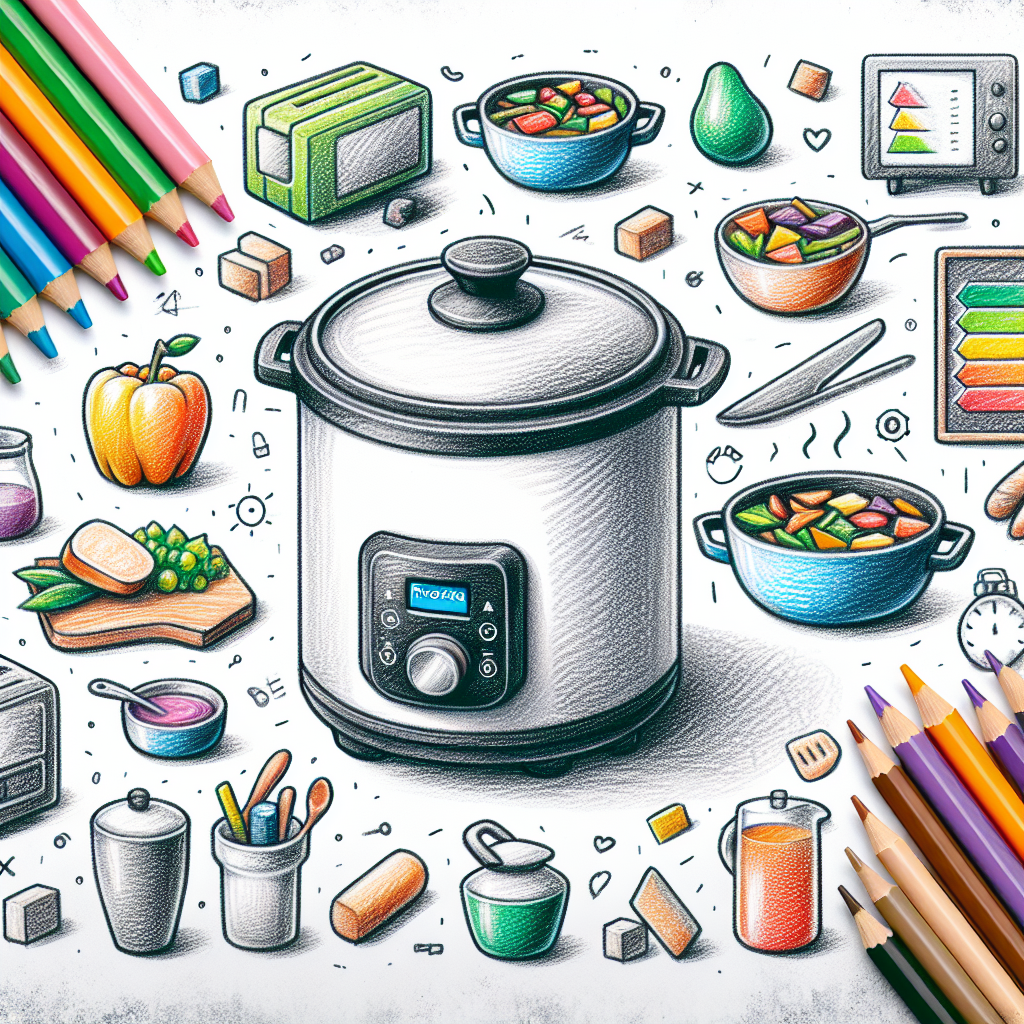 Pastelková ilustrace znázorňující téma: Vaření