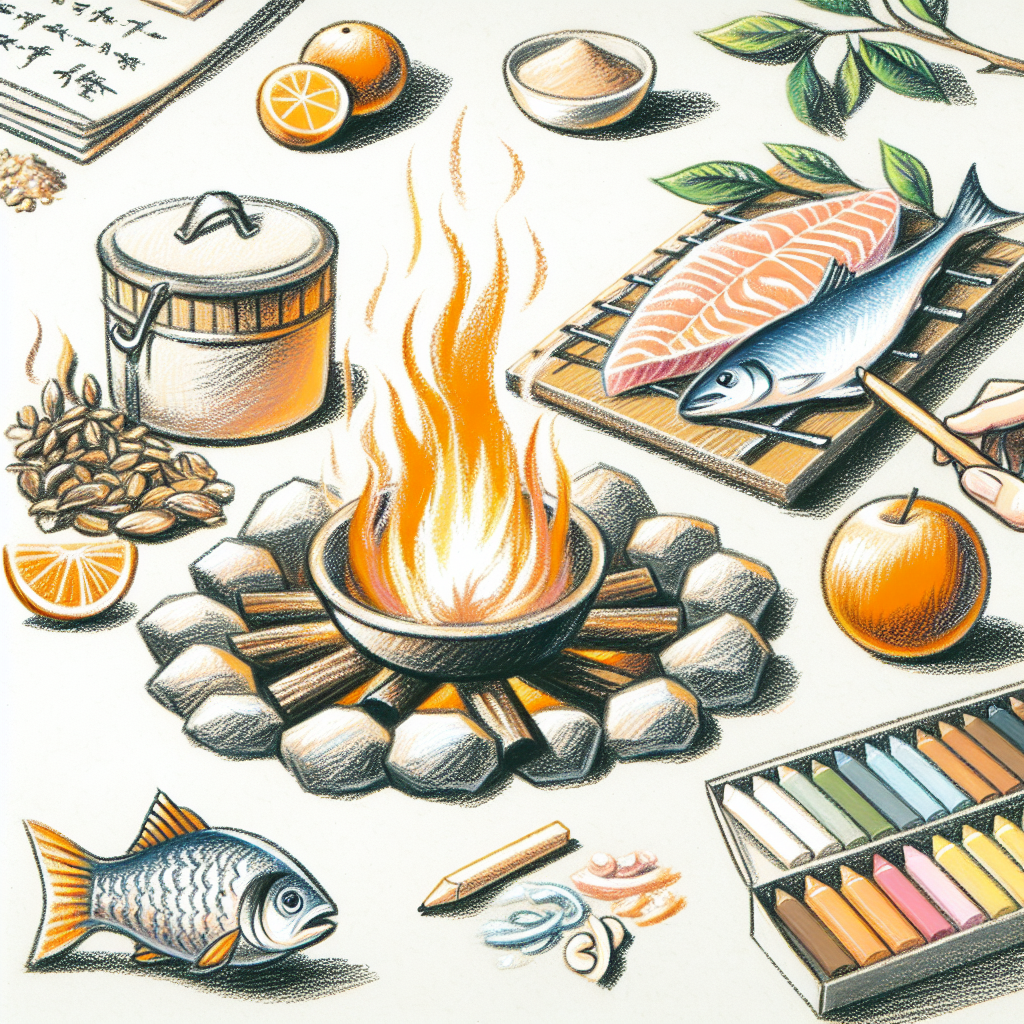 Pastelková ilustrace znázorňující téma: Vaření