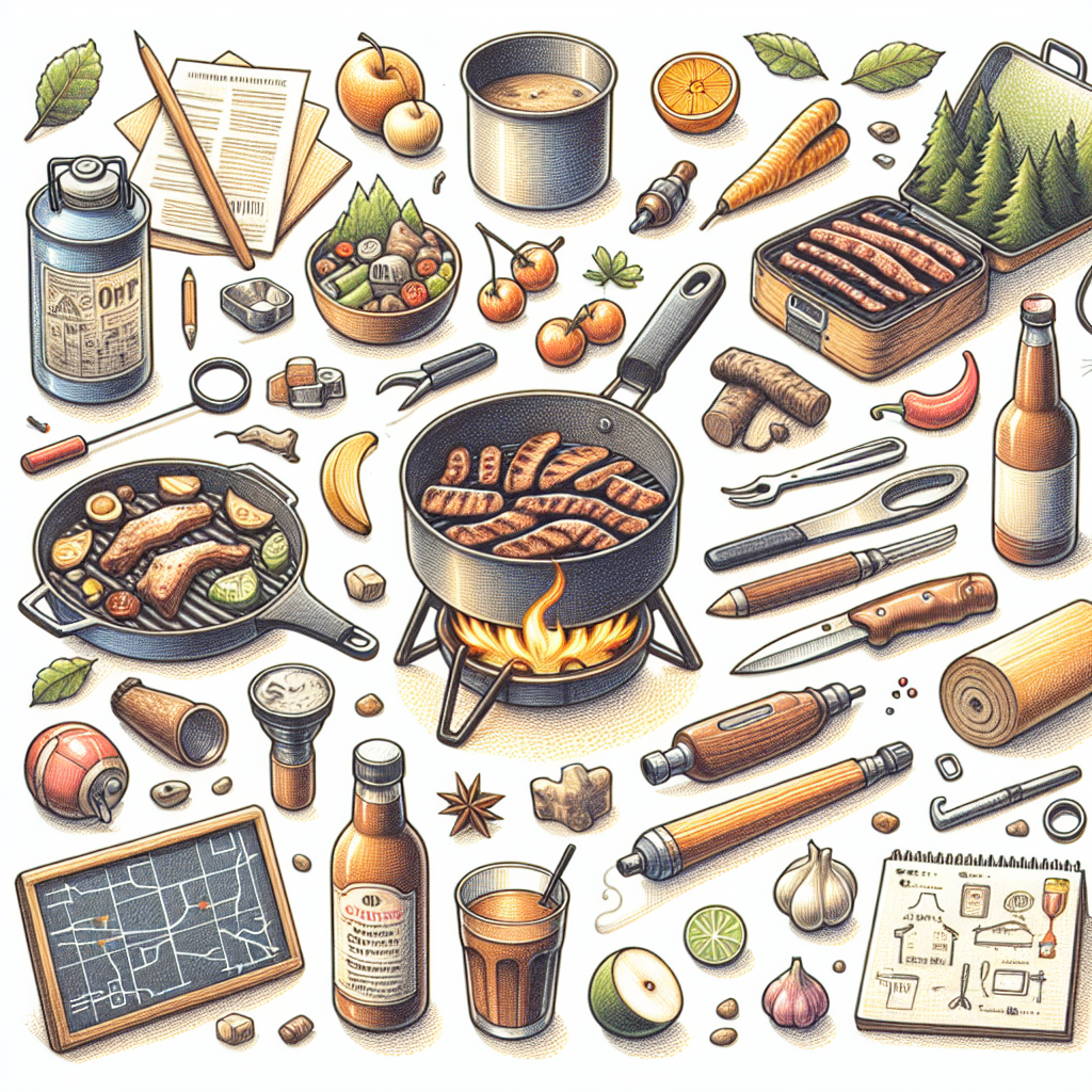 Pastelková ilustrace znázorňující téma: Vaření v přírodě