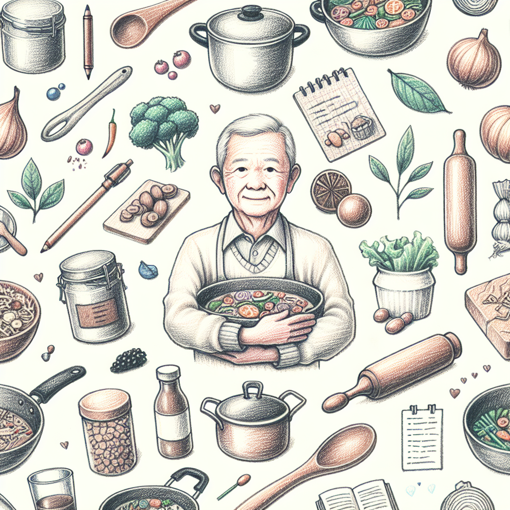 Pastelková ilustrace znázorňující téma: Vaření