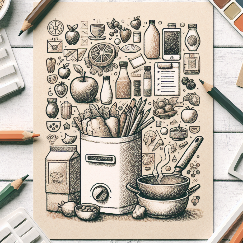 Pastelková ilustrace znázorňující téma: Vaření