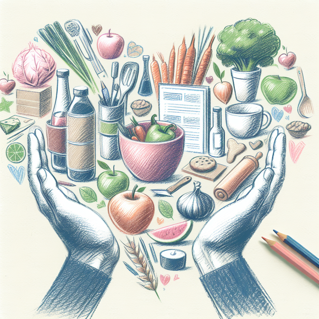 Pastelková ilustrace znázorňující téma: Vaření