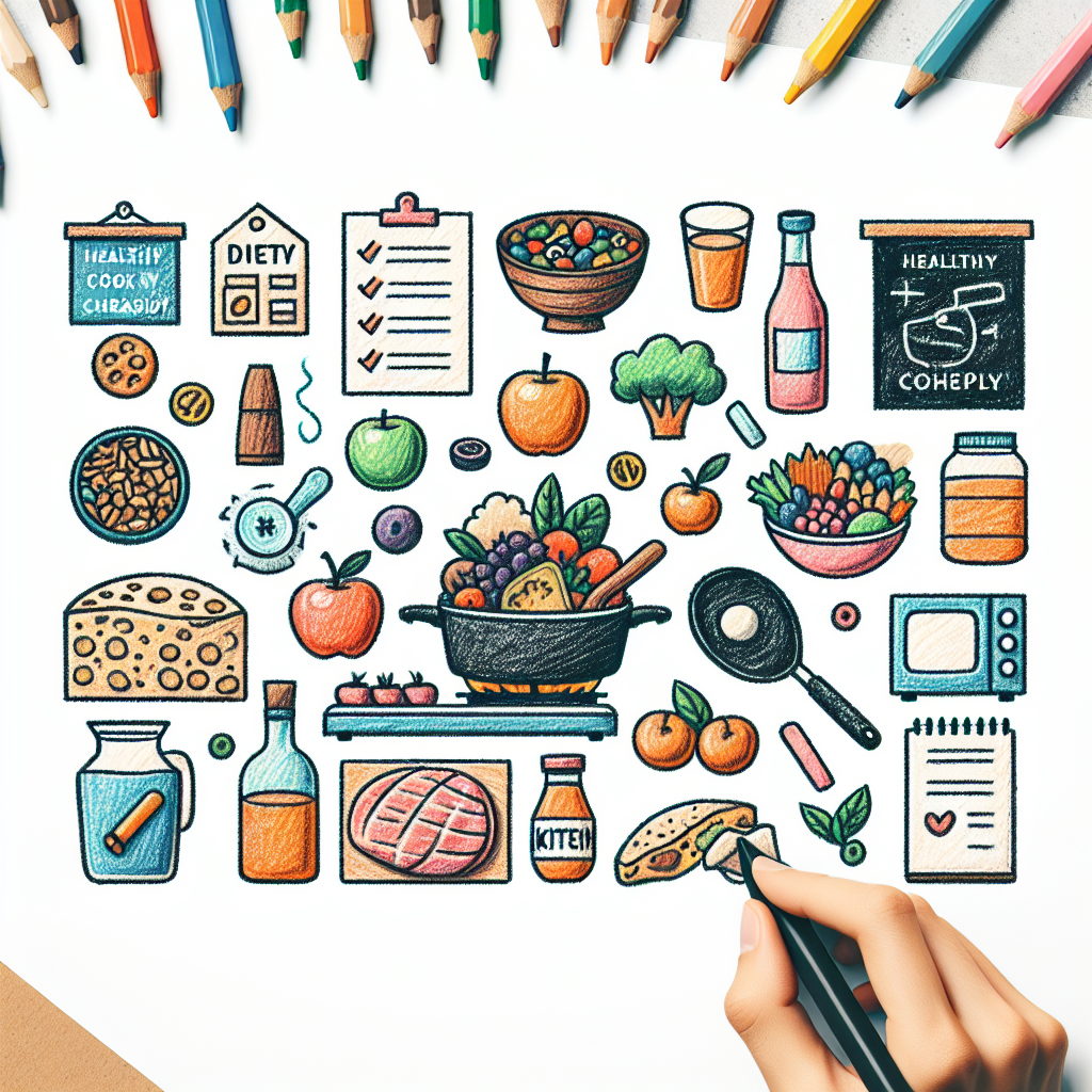 Pastelková ilustrace znázorňující téma: Vaření