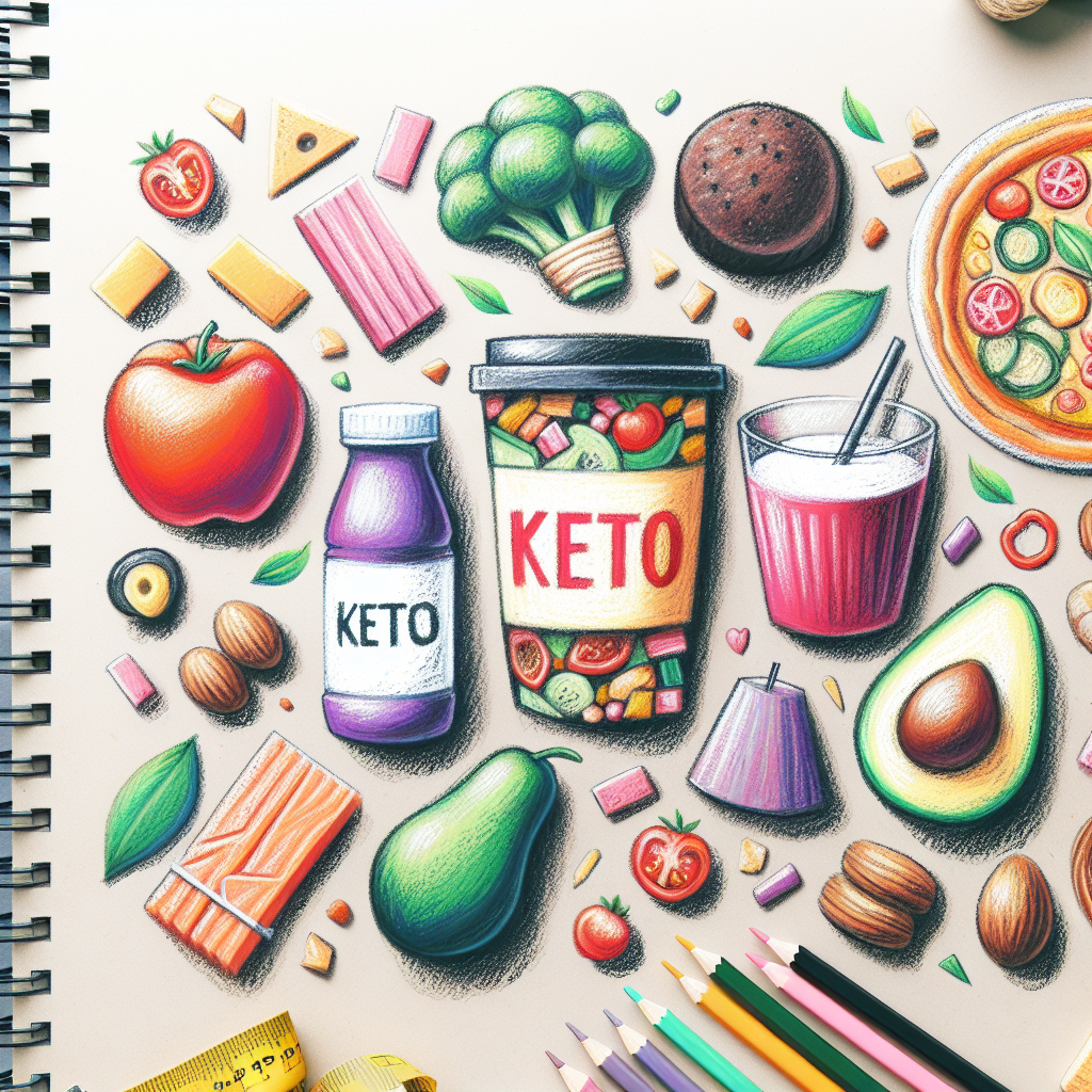 Pastelková ilustrace znázorňující téma: Diety