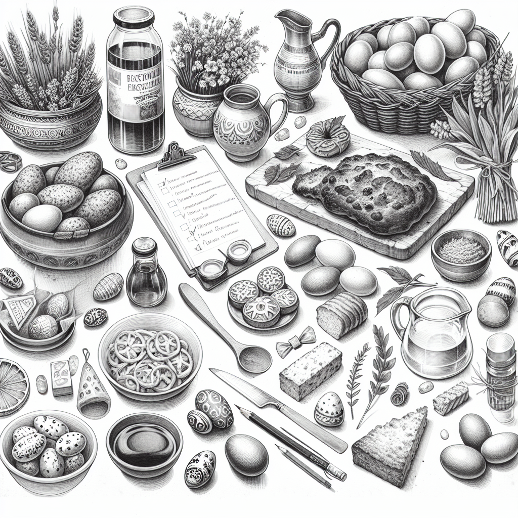 Pastelková ilustrace znázorňující téma: Velikonoční recepty