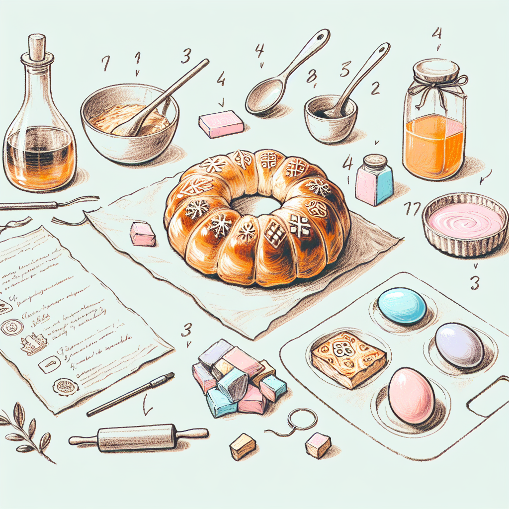 Pastelková ilustrace znázorňující téma: Pečení