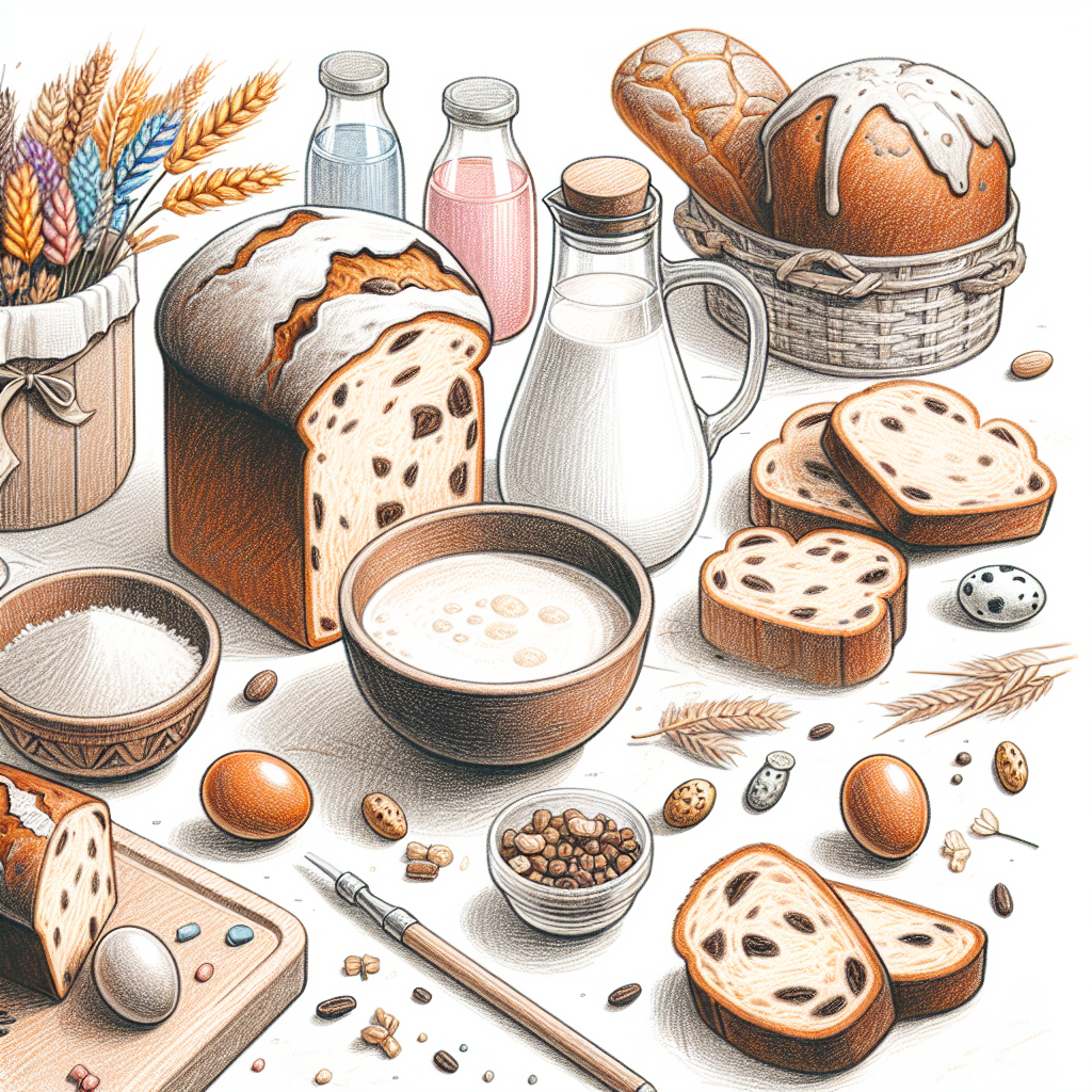 Pastelková ilustrace znázorňující téma: Tradiční pečivo