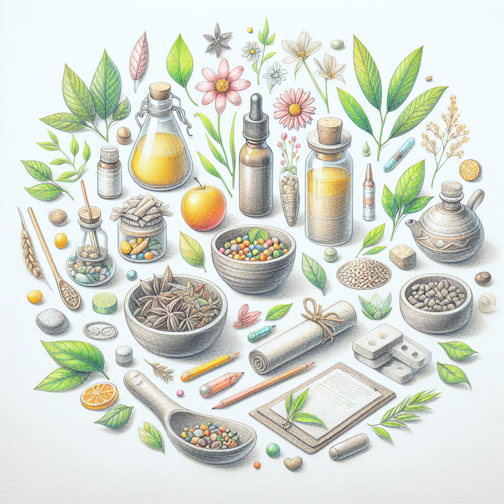 Pastelková ilustrace znázorňující téma: Alternativní medicína