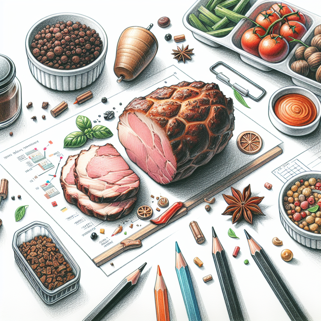 Pastelková ilustrace znázorňující téma: Maso a recepty