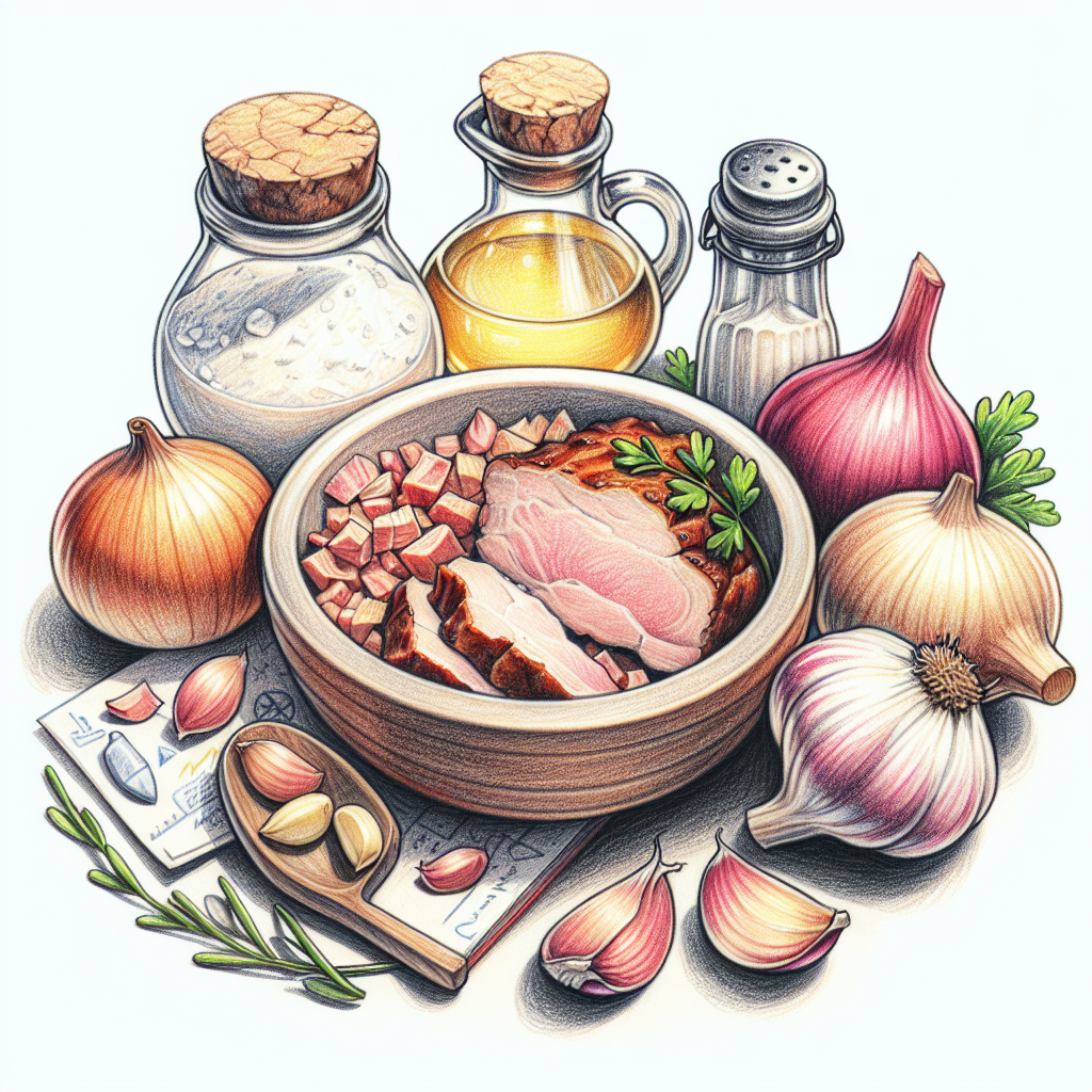 Pastelková ilustrace znázorňující téma: Česká kuchyně