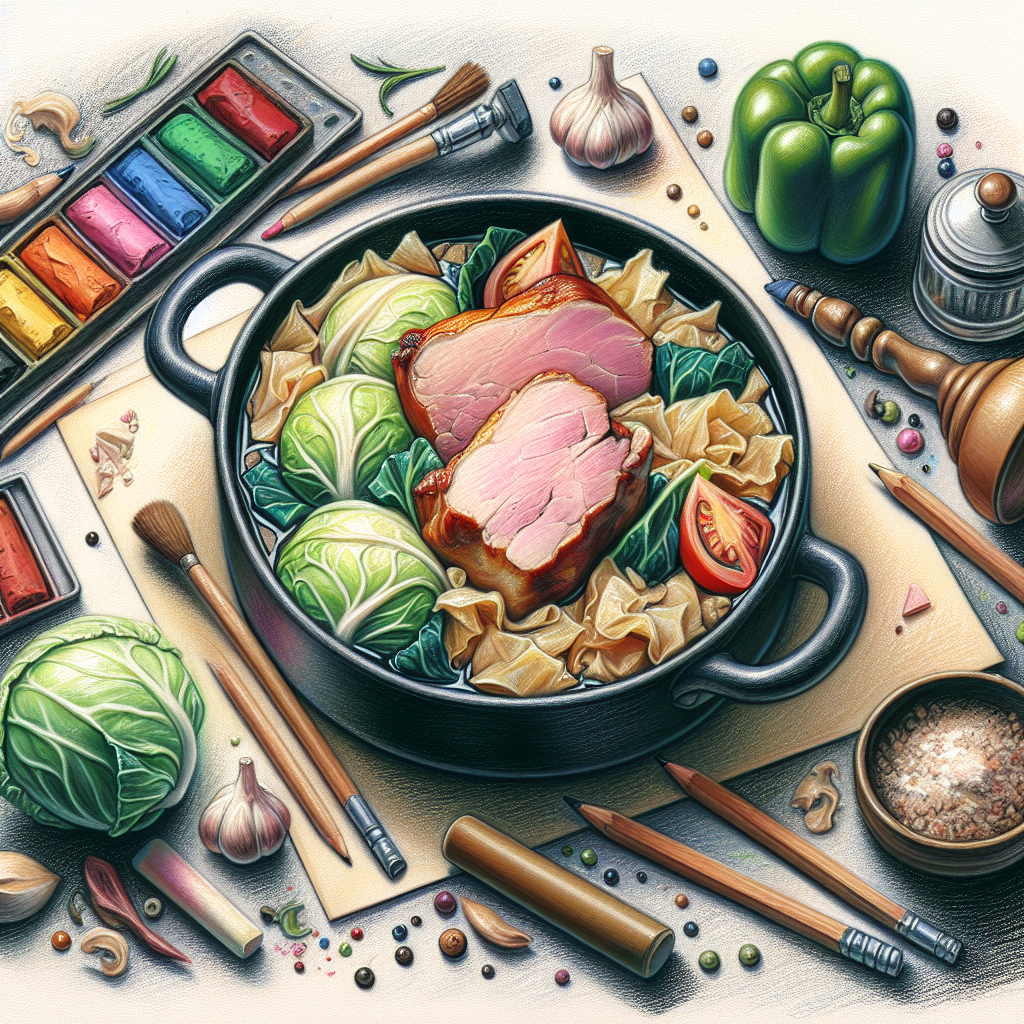 Pastelková ilustrace znázorňující téma: Kuchařské recepty