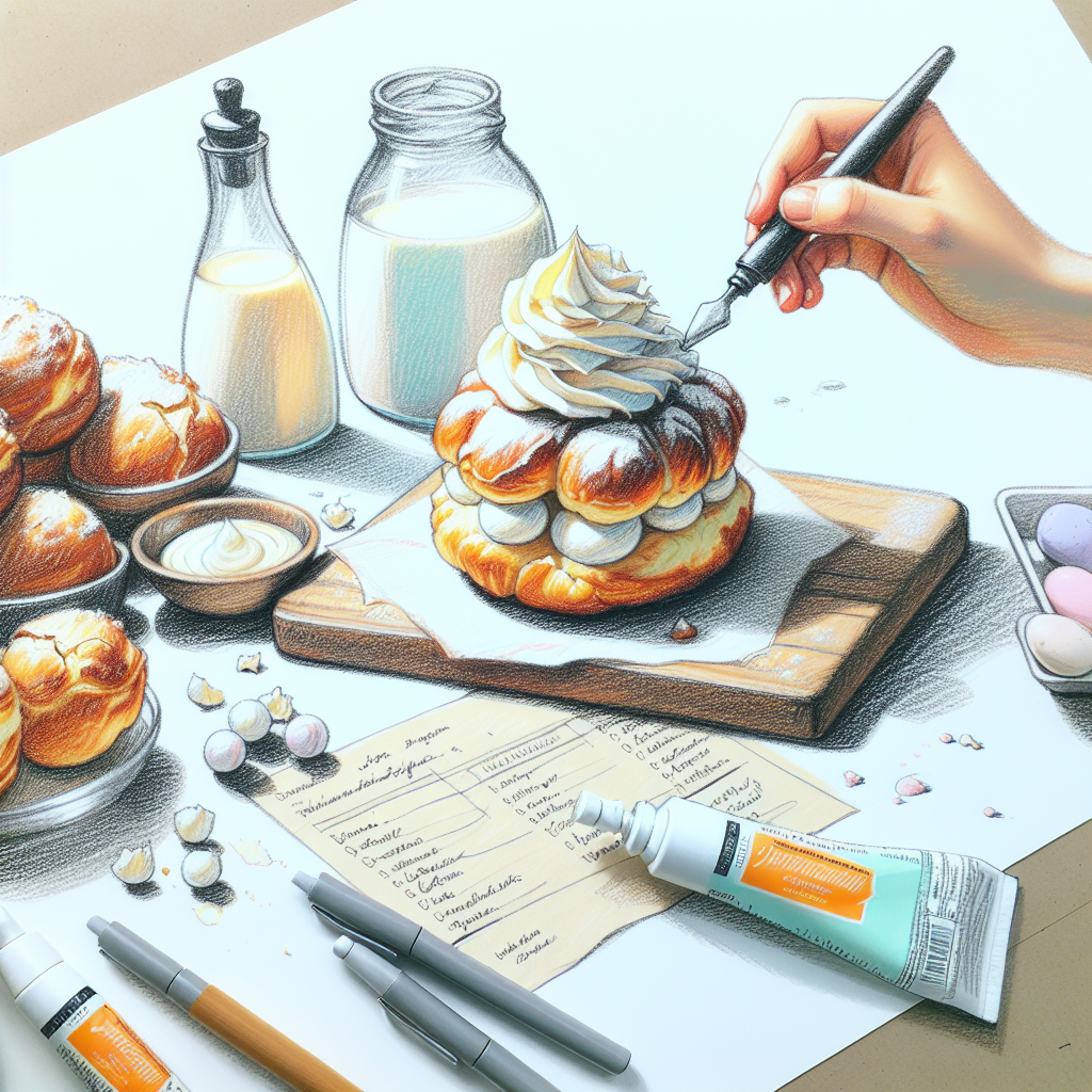 Pastelková ilustrace znázorňující téma: Dezerty