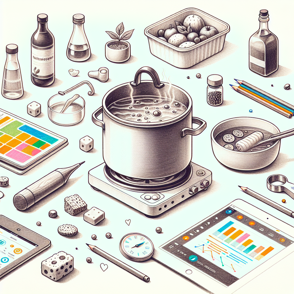 Pastelková ilustrace znázorňující téma: Vaření