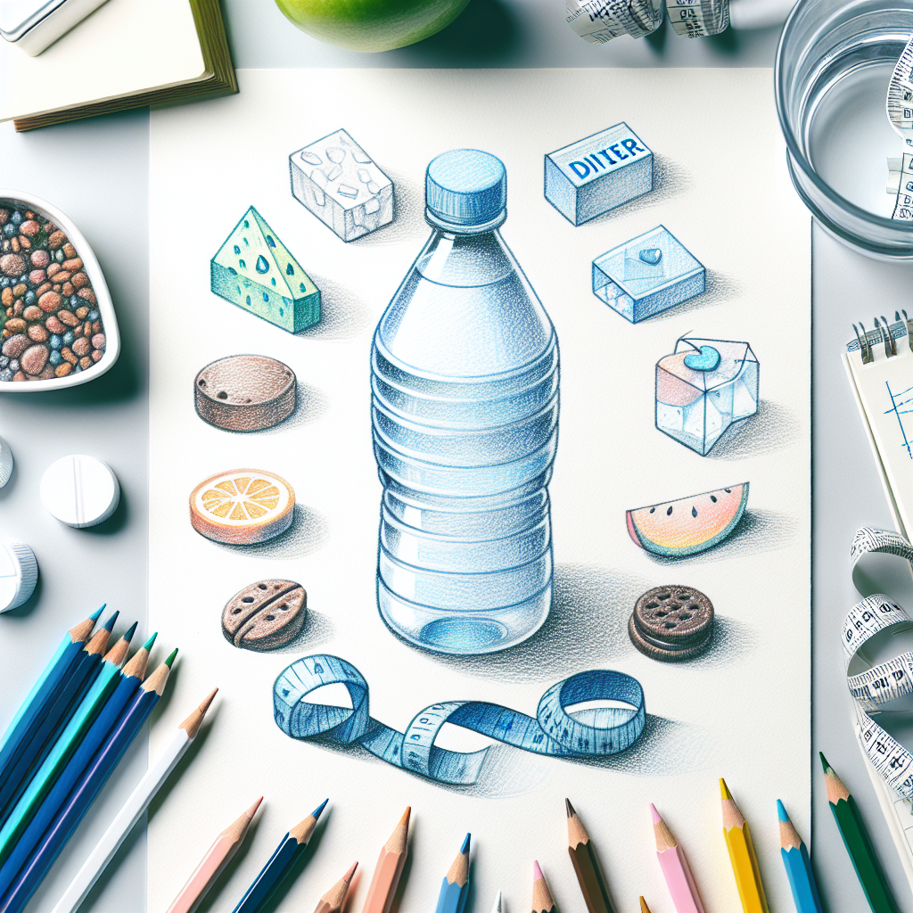 Pastelková ilustrace znázorňující téma: Diety