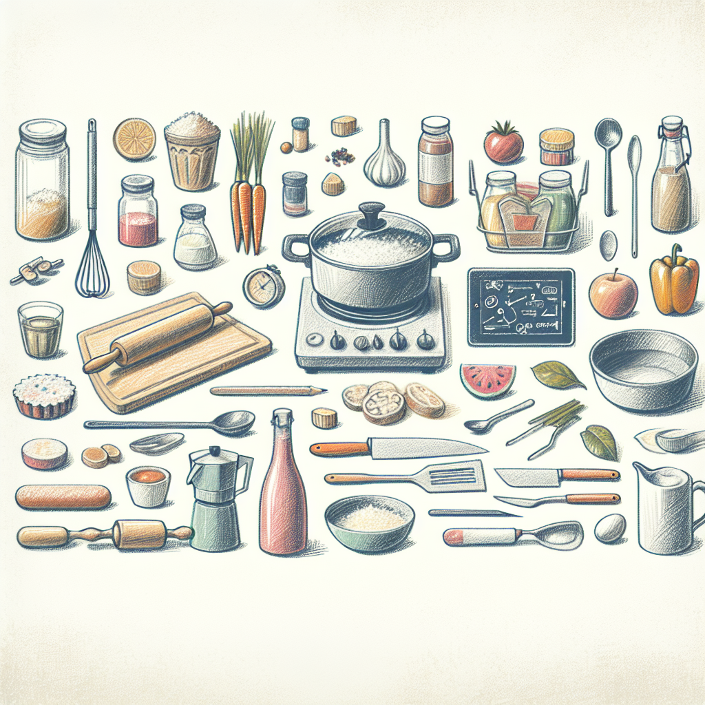 Pastelková ilustrace znázorňující téma: Vaření