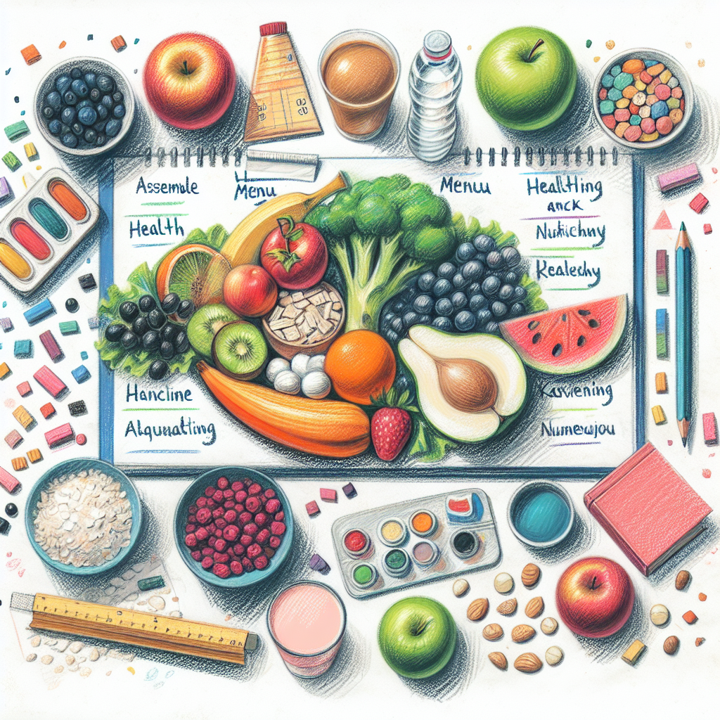 Pastelková ilustrace znázorňující téma: Zdravá strava