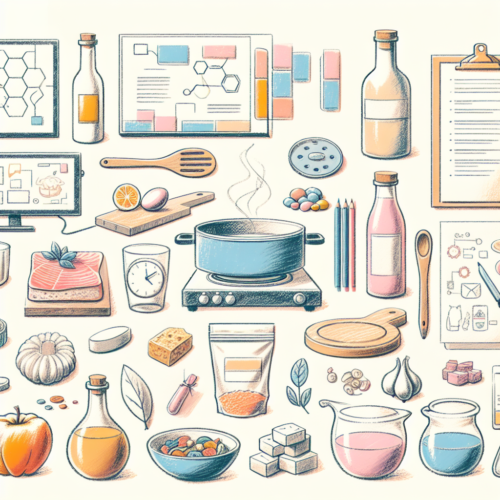 Pastelková ilustrace znázorňující téma: Gastronomie