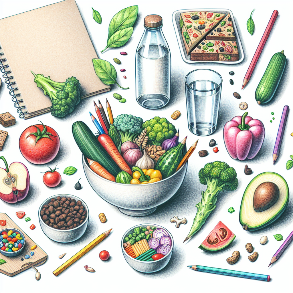 Pastelková ilustrace znázorňující téma: Bezmasá strava