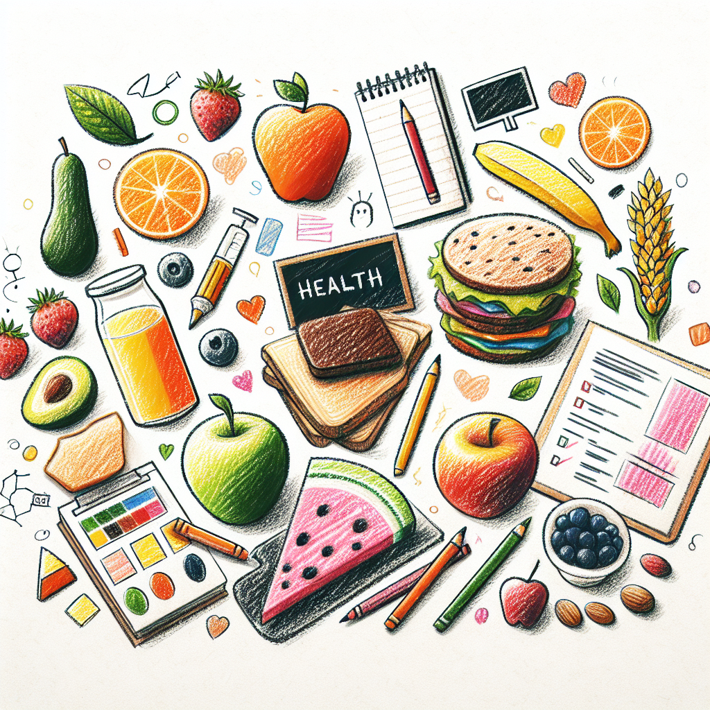 Pastelková ilustrace znázorňující téma: Zdravá strava