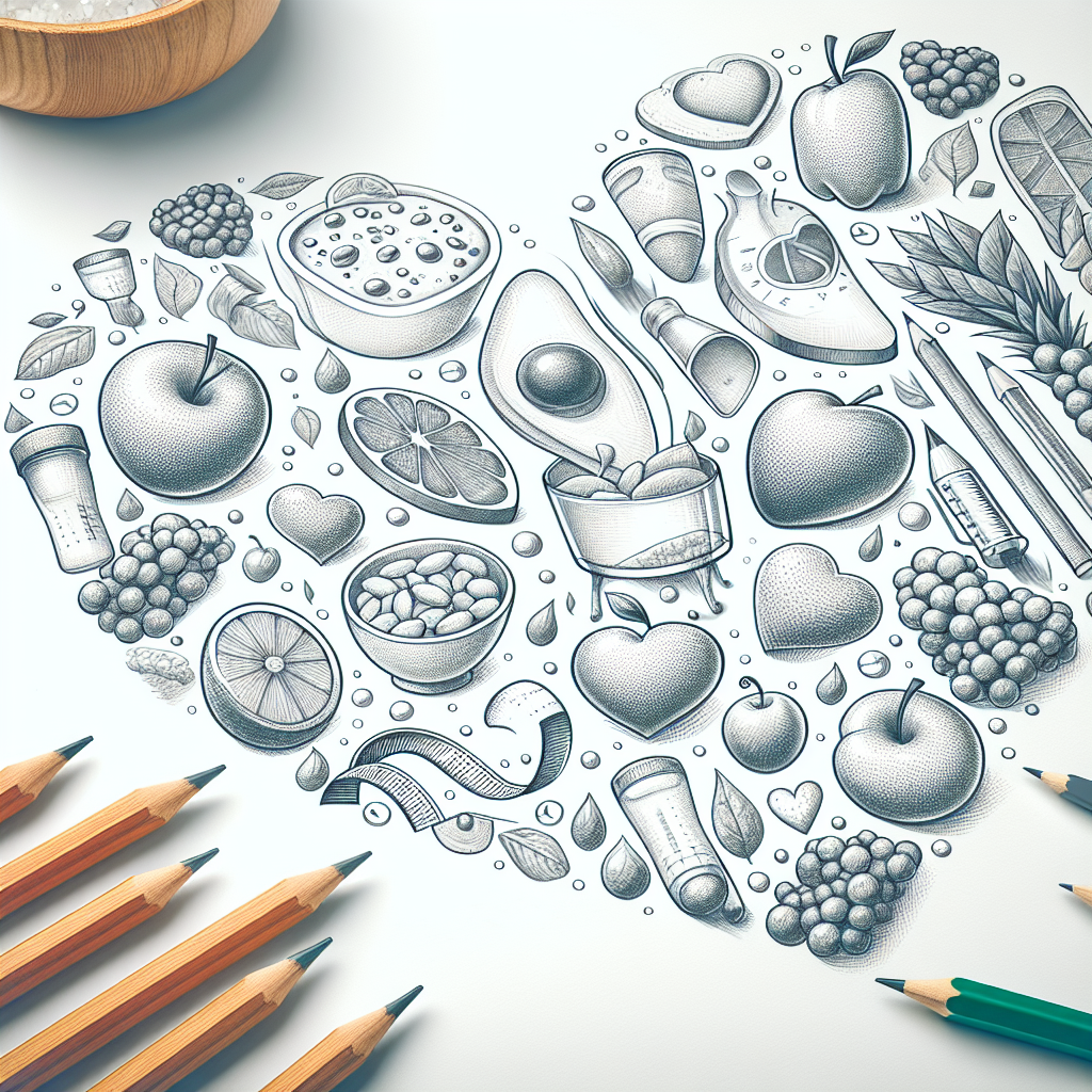 Pastelková ilustrace znázorňující téma: Zdraví a výživa