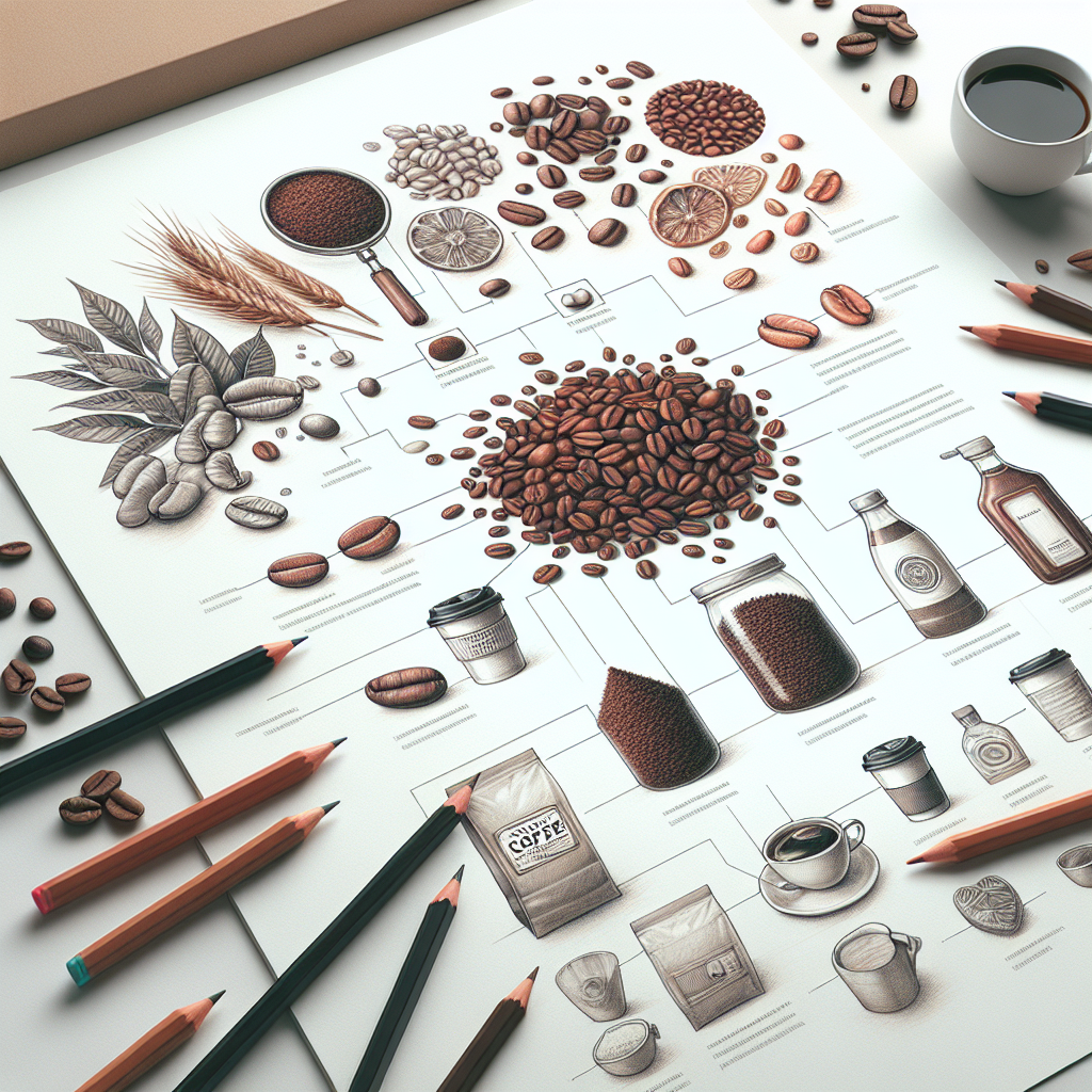 Pastelková ilustrace znázorňující téma: Káva a nápoje