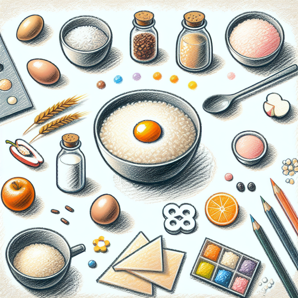 Pastelková ilustrace znázorňující téma: Recepty