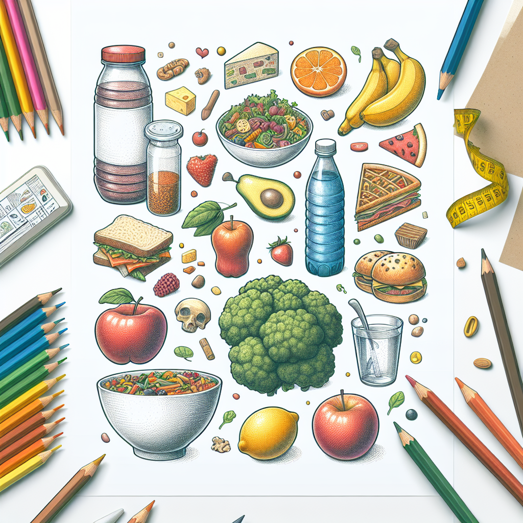 Pastelková ilustrace znázorňující téma: Zdravá výživa