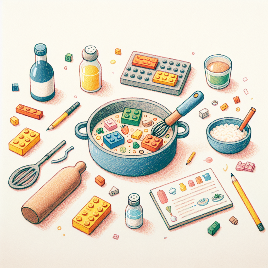 Pastelková ilustrace znázorňující téma: Vaření