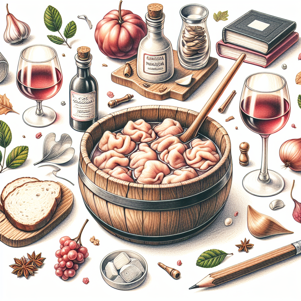 Pastelková ilustrace znázorňující téma: Česká kuchyně