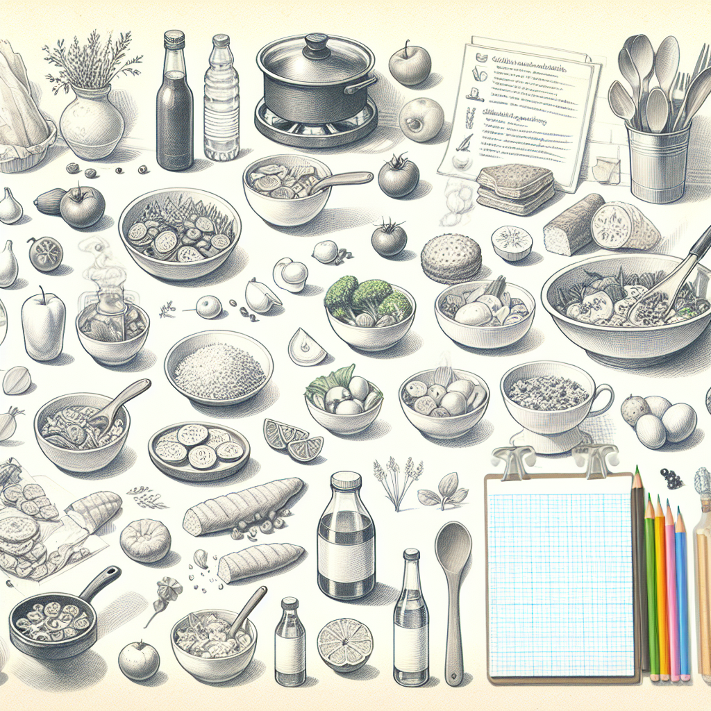 Pastelková ilustrace znázorňující téma: Recepty