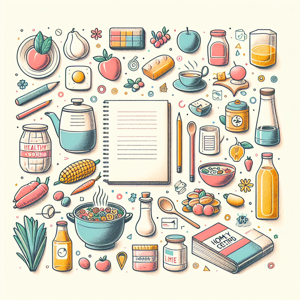 Pastelková ilustrace znázorňující téma: Recepty