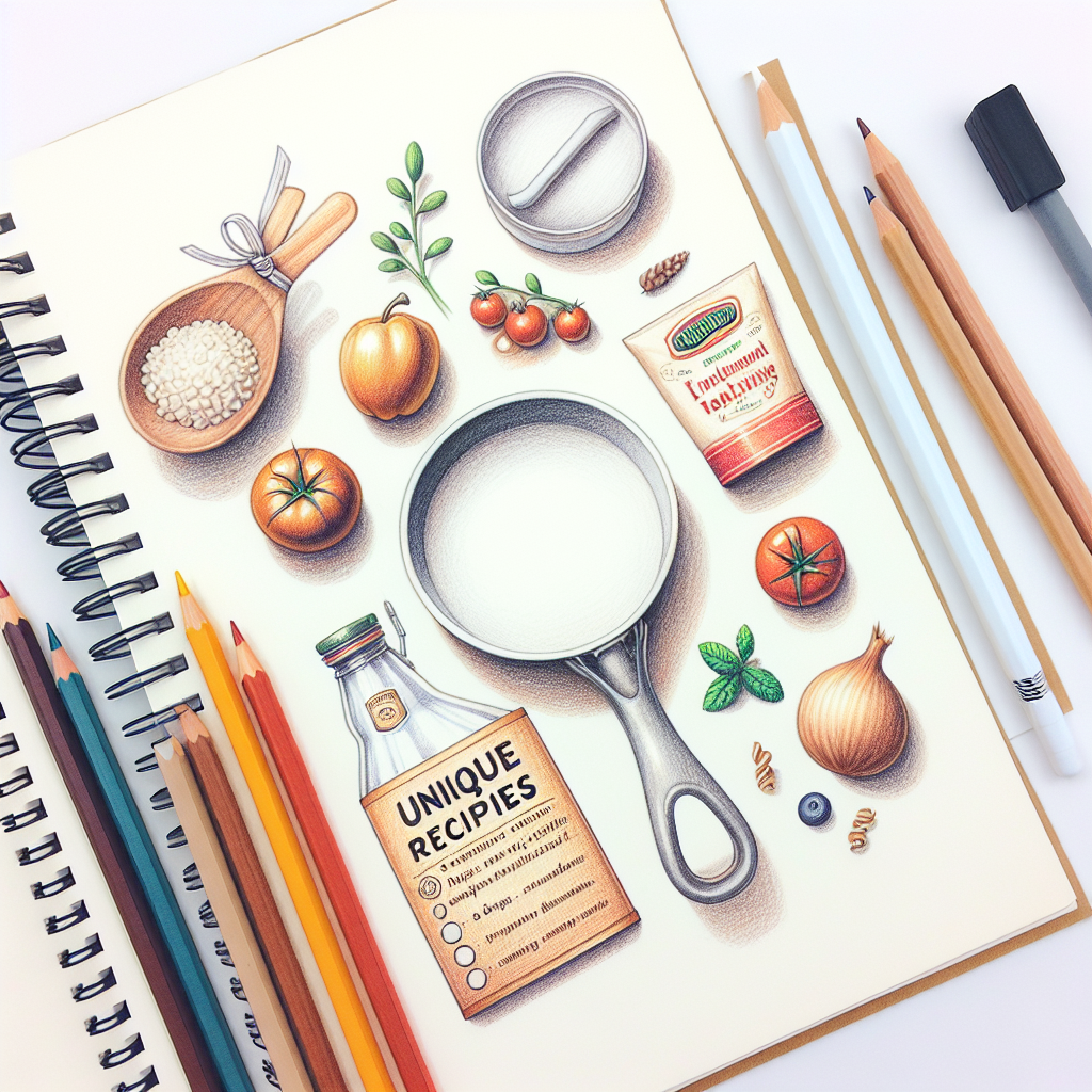 Pastelková ilustrace znázorňující téma: Recepty